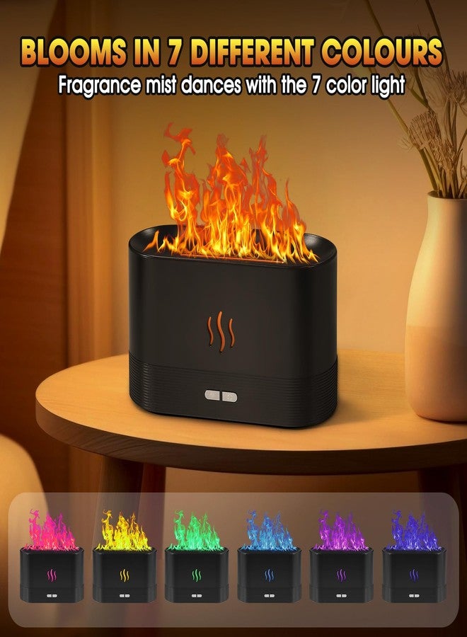 VZZNN 2 Pack Essential Oil Diffuser,Colorful Flame Air Aroma Diffuser Humidifier,Upgraded 7 Flame Colors Noiseless Essential Oil Diffuser for Home,Office,Yoga with Auto-Off Protection(180mL,Black) - Image 2